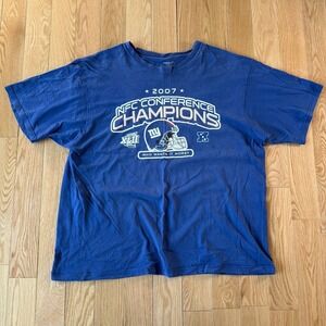 Y2K Reebok New York Giants 2007 NFC Conference Champions Blue Mens XL Tee